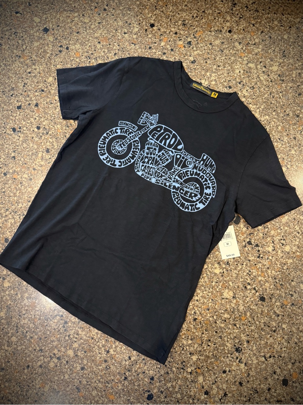 Johnson Motors “Urban Rider” vintage slub moto tee. NWT